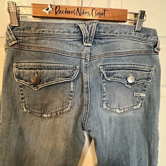 Women Vintage Roxy Mid-Rise Boho Chic 90s Malibu Baby Bell Jeans 9 - Picture 2 of 4